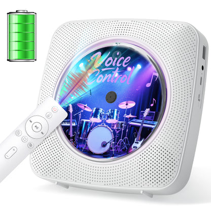 Kegaudio Voice-Controlled Portable CD Player – Dual Hi-Fi Speakers