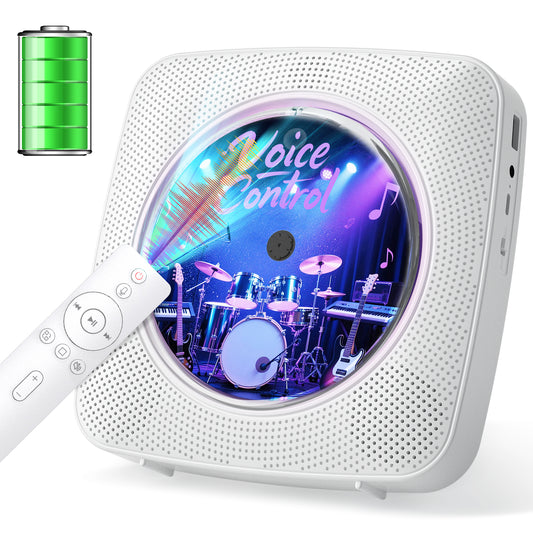 Kegaudio Voice-Controlled Portable CD Player – Dual Hi-Fi Speakers