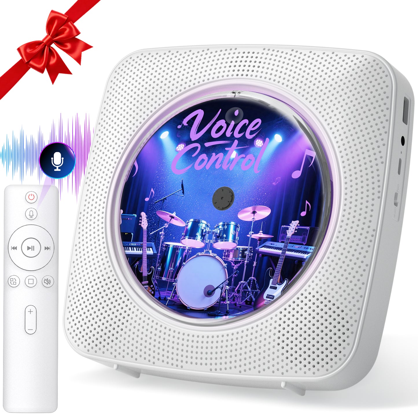 Kegaudio Voice-Controlled Portable CD Player – Hi-Fi Sound, FM Radio