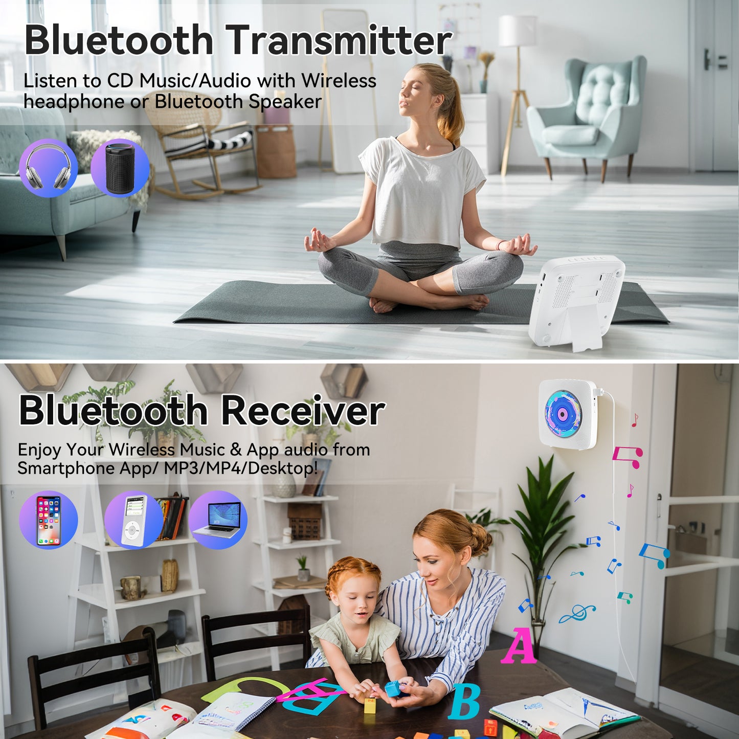 Kegaudio CD Player – Portable, Multi-Functional Bluetooth with Hi-Fi Sound