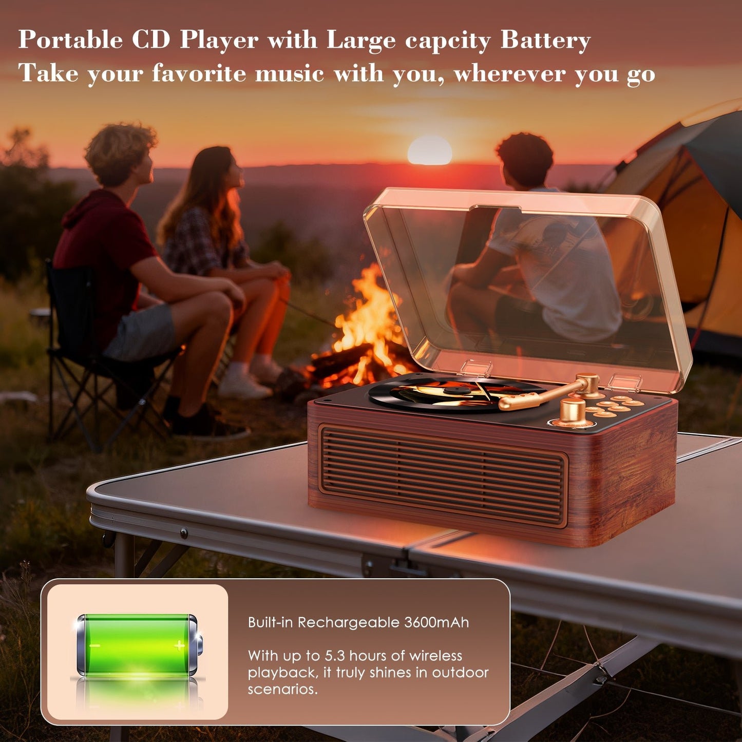 Kegaudio CD Player – Retro Bluetooth Hi-Fi Sound & Portable Design