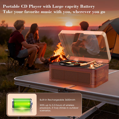 Kegaudio CD Player – Retro Bluetooth Hi-Fi Sound & Portable Design