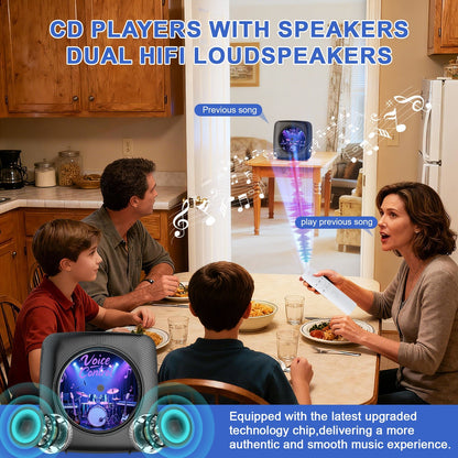 Kegaudio Voice-Controlled Portable CD Player – Hi-Fi Sound, FM Radio