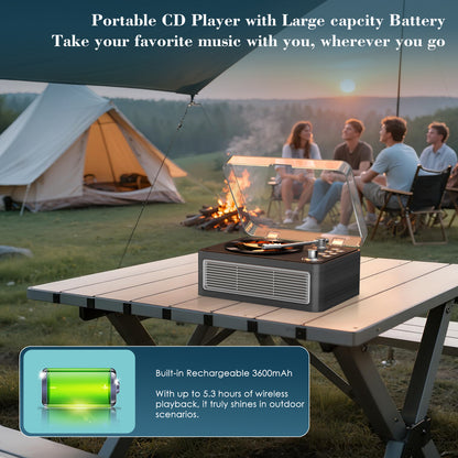 Kegaudio Bluetooth CD Player - Long Battery Life, AUX Input & BT Receive