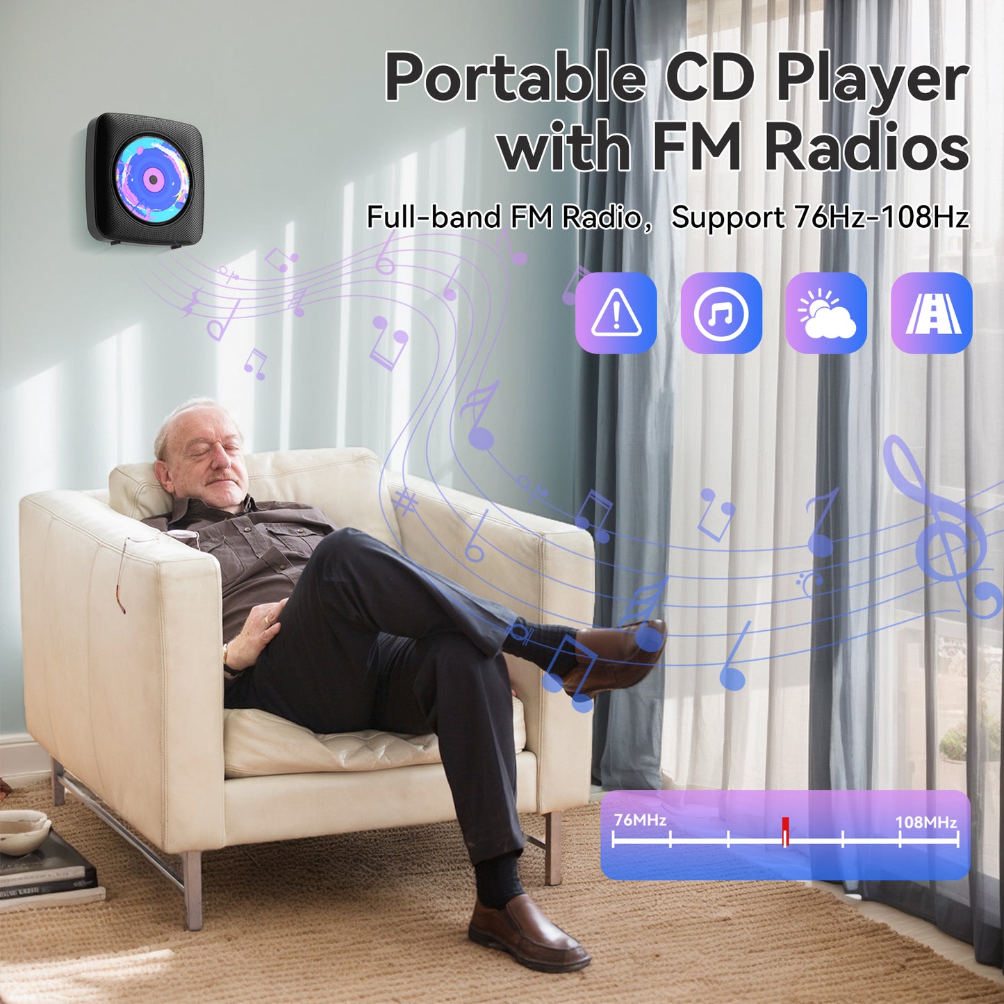 Kegaudio Portable CD Player with Bluetooth & Hi-Fi Sound