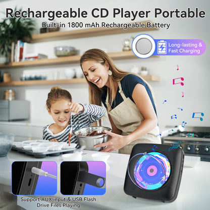 Kegaudio Portable CD Player with Bluetooth & Hi-Fi Sound