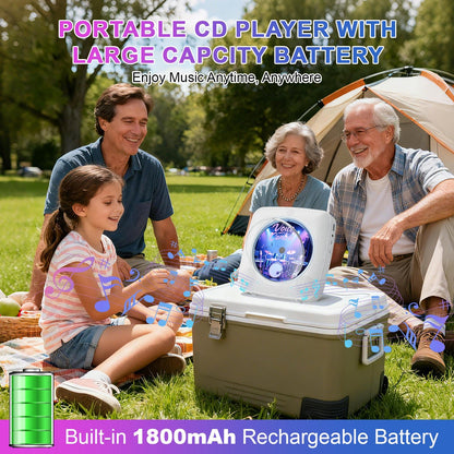 Kegaudio Voice-Controlled Portable CD Player – Dual Hi-Fi Speakers