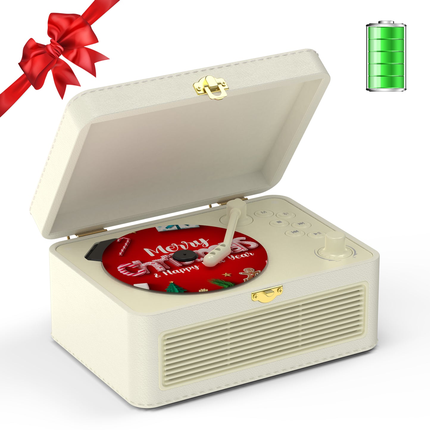 Kegaudio Bluetooth CD Player - Long Battery Life, AUX Input & BT Receive