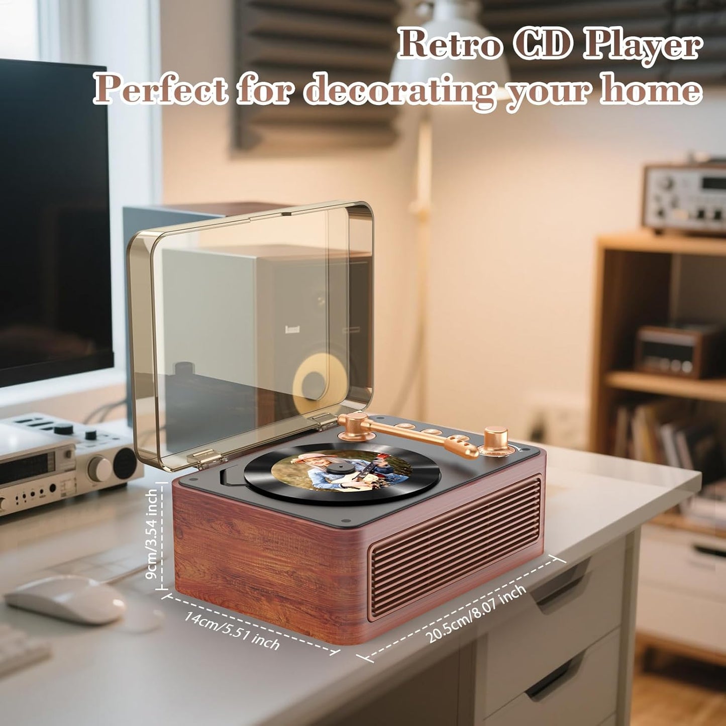Kegaudio CD Player – Retro Bluetooth Hi-Fi Sound & Portable Design