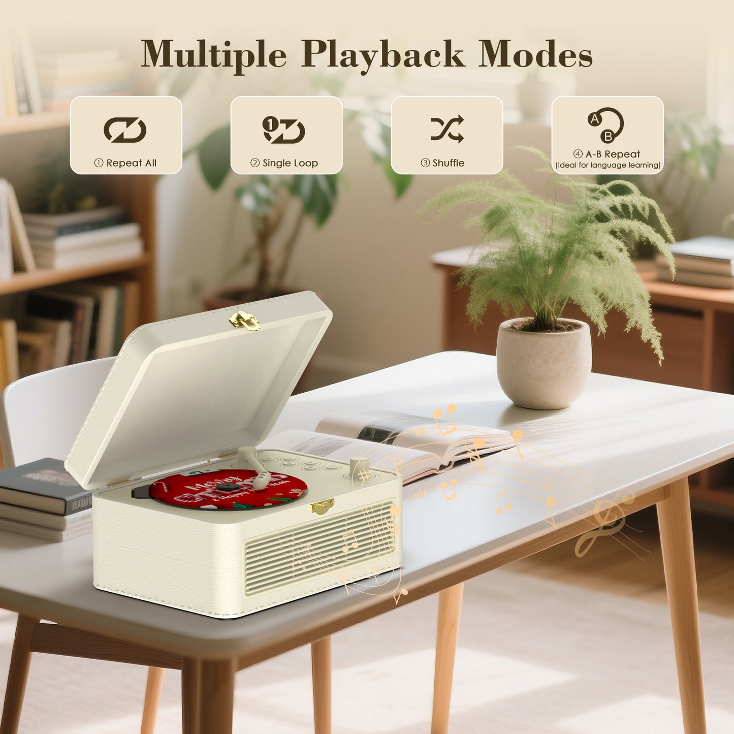 Kegaudio Bluetooth CD Player – Portable Design, Hi-Fi Sound with FM radio