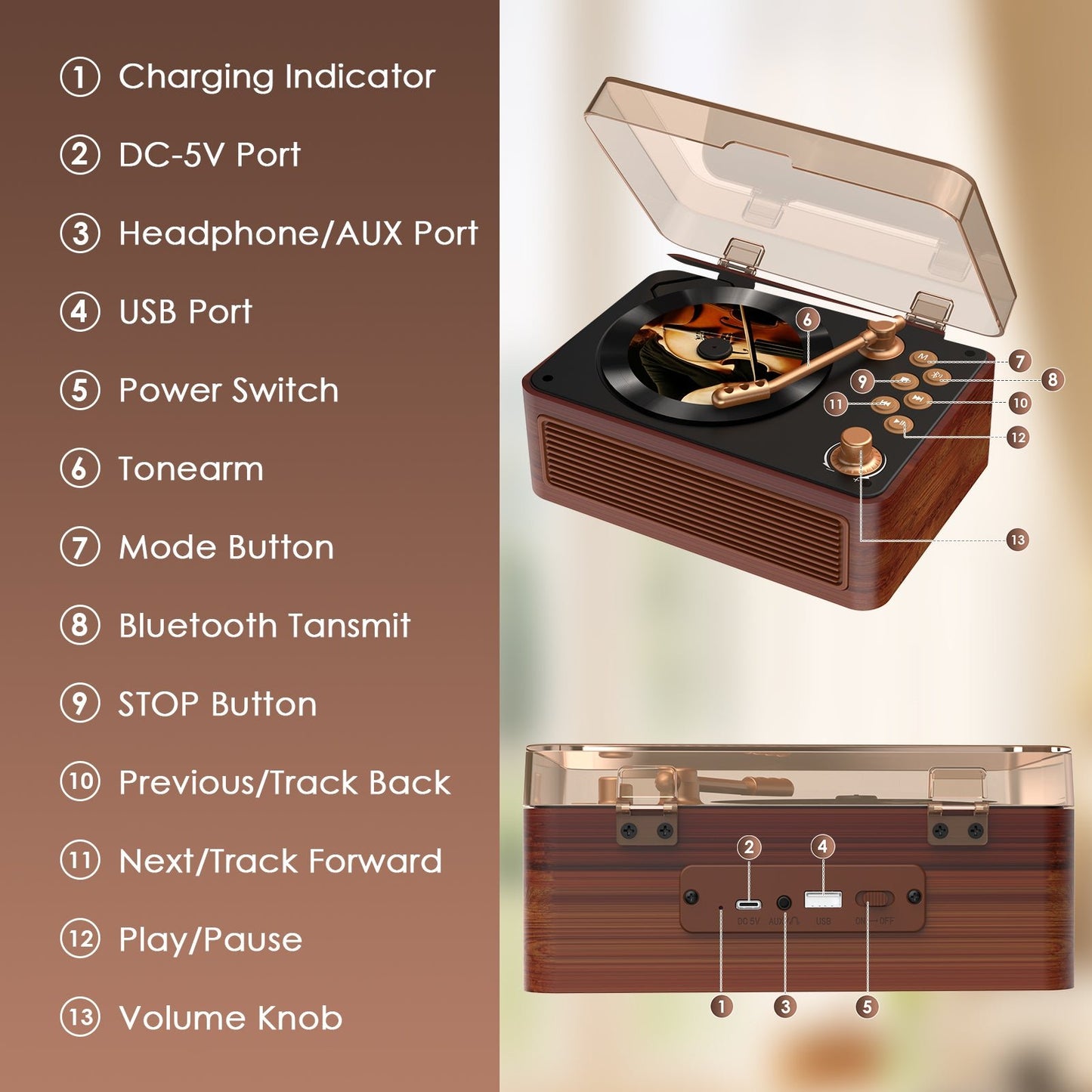 Kegaudio CD Player – Retro Bluetooth Hi-Fi Sound & Portable Design